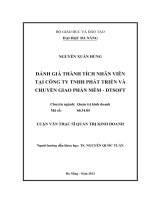 Đánh giá thành tích nhân viên tại công ty TNHH phát triển và chuyển giao phần mềm - DTSOFT