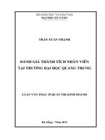 Đánh giá thành tích nhân viên tại trường Đại học Quang Trung