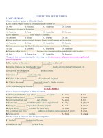 UNIT 9 CITIES OF THE WORLD