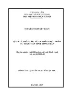 Quản lý nhà nước về an toàn thực phẩm từ thực tiễn tỉnh Đồng Tháp (tt)