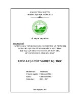 Áp dụng quy trình chăm sóc, nuôi dưỡng và phòng trị bệnh ở lợn con từ sơ sinh đến 21 ngày tuổi tại trại lợn Trần Văn Tuyên, xã Đoàn Kết  huyện Yên Thủy  tỉnh Hòa Bình