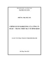 Chính sách marketing của công ty dược- trang thiết bị y tế Bình Định