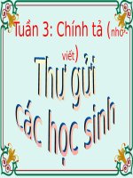 Tuần 3. Nhớ-viết: Thư gửi các học sinh