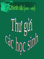 Tuần 3. Nhớ-viết: Thư gửi các học sinh