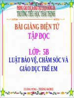 Tuần 33. Luật Bảo vệ, chăm sóc và giáo dục trẻ em