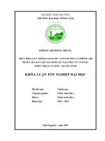 Thực hiện quy trình chăm sóc, nuôi dưỡng và phòng trị bệnh cho đàn lợn nái sinh sản tại công ty CP khai thác khoáng sản thiên thuận tường   quảng ninh 