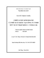 Chiến lược kinh doanh cà phê xuất khẩu tại công ty TNHH MTV xuất nhập khẩu 2 - 9 Đắk Lắk