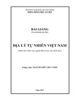 Bài giảng địa lí tự nhiên việt nam 