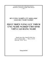 Đề cương NCKH giáo dục nghề nghiệp : PHÁT TRIỂN NĂNG LỰC THÍCH ỨNG NGHỀ NGHIỆP CHO SINH VIÊN CAO ĐẲNG NGHỀ
