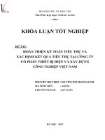 Hoàn thiện kế toán tiêu thụ và xác định kết quả tiêu thụ tại công ty cổ phần thiết bị điện và xây dựng công nghiệp việt nam 