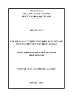 Các biện pháp tư pháp theo pháp luật hình sự Việt Nam từ thực tiễn tỉnh Long An (tt)