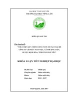 Thực hiện quy trình chăn nuôi bò tại trại bò công ty cổ phần nam việt, xã phượng tiến   huyện định hóa   tỉnh thái nguyên 