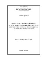 Tội sản xuất, tàng trữ, vận chuyển, sử dụng hoặc mua bán trái phép chất cháy, chất độc theo pháp luật hình sự Việt Nam từ thực tiễn tỉnh Quảng Nam (LV thạc sĩ)