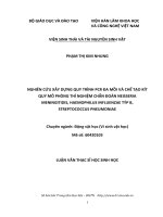 Nghiên cứu xây dựng qui trình PCR đa mồi và chế tạo kít qui mô phòng thí nghiệm chẩn đoán neisseria meningitidis, haemophilus influenzae týp b, streptococcus pneumoniae 