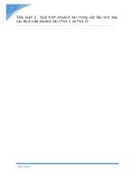 Quá trình khuếch tán trong vật liệu kim loại, các định luật khuếch tán (fick 1 và fick 2)