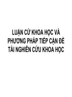 luận cứ khoa học và phương pháp tiếp cận đề tài nghiên cứu khoa học 