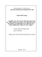 Nghiên cứu xây dựng phương pháp nội suy theo thời gian thực các biên dạng tự do trong tạo hình bề mặt chi tiết gia công trên máy công cụ CNC 3 trục (tt)