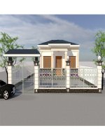 Thiết kế kiến trúc nhà cấp 1 tầng 100m2 đẹp gồm phối cảnh