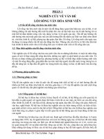 Xã hội học - nghiên cứu vấn đề lối sống văn hóa sinh viên