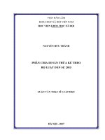 Phân chia di sản thừa kế theo bộ luật dân sự 2015 (Luận văn thạc sĩ)