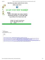 phân tích hiệu quả hoạt động kinh doanh qua 3 năm 2014 2017 tại công ty cổ phần xây dựng CTGT 545 