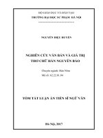 Nghiên cứu văn bản và giá trị thơ chữ Hán Nguyễn Bảo