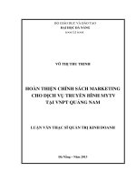 Hoàn thiện chính sách marketing cho dịch vụ truyền hình MYTV tại VNPT Quảng Nam