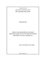 Chống cạnh tranh không lành mạnh trong hoạt động quảng cáo trên truyền hình theo pháp luật việt nam hiện nay