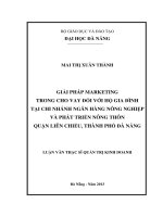 Giải pháp marketing trong cho vay đối với hộ gia đình tại chi nhánh ngân hàng NN&PTNT Quận Liên Chiểu, Thành phố Đà Nẵng