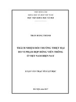 Trách nhiệm bồi thường thiệt hại do vi phạm hợp đồng Viễn Thông ở Việt Nam hiện nay