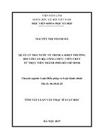 Quản lý nhà nước về thi đua khen thưởng đối với cán bộ, công chức, viên chức từ thực tiển thành phố hồ chí minh (tt) 