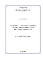 Nguyên nhân và điều kiện của tình hình các tội xâm phạm tình dục trẻ em trên địa bàn tỉnh Đồng Nai (Luận văn thạc sĩ)