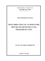 Hoàn thiện công tác an sinh xã hội trên địa bàn Huyện Hòa Vang, Thành phố Đà Nẵng