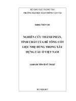 Nghiên cứu thành phần, tính chất của bê tông cốt liệu nhẹ dùng trong xây dựng cầu ở Việt Nam