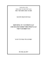 Hợp đồng tư vấn pháp luật cho doanh nghiệp theo pháp luật Việt Nam hiện nay