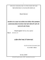 Nghiên cứu chọn tạo giống hoa đồng tiền (gerbera jamesonii) bằng phương pháp đột biến kết hợp với nuôi cấy mô tế bào 