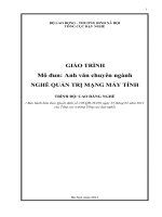 Giáo trình anh văn chuyên ngành phần 1 