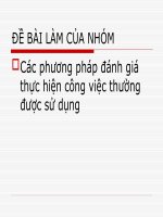 Các phương pháp đánh giá thực hiện công việc thường được sử dụng 