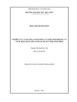 Nghiên cứu và dự báo ảnh hưởng của Biến đổi khí hậu và nước biển dâng đến nước dưới đất tỉnh Thái Bình (tt)
