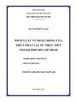 Pháp luật về hoạt động của Thừa phát lại từ thực tiễn Thành phố Hồ Chí Minh (tt)