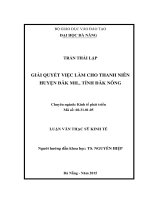 Giải quyết việc làm cho thanh niên Huyện Đắk Mil, Tỉnh Đắk Nông