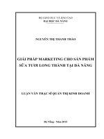 Giải pháp marketing cho sản phẩm sữa tươi Long Thành tại Đà Nẵng