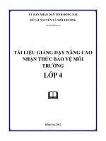 TÀI LIỆU GIẢNG DẠY NÂNG CAO NHẬN THỨC BẢO VỆ MÔI TRƯỜNG