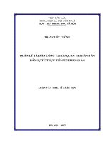 Quản lý tài sản công tại cơ quan thi hành án dân sự từ thực tiễn tỉnh Long An (LV thạc sĩ)