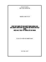 Phát huy nhân tố con người trong nâng cao sức mạnh chiến đấu của quân đội nhân dân việt nam hiện nay theo tư tưởng hồ chí minh