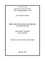 Phân chia di sản thừa kế theo quy định bộ luật dân sự năm 2015 (tt) 