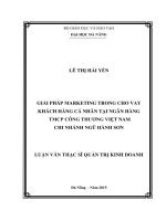Giải pháp marketing trong cho vay khách hàng cá nhân tại ngân hàng TMCP công thương Việt Nam, chi nhánh Ngũ Hành Sơn