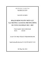Hoạch định nguồn nhân lực tại trường Cao đẳng Phương Đông Đà Nẵng giai đoạn 2013-2015