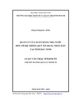 Quản lý của ngân hàng nhà nước đối với hệ thống quỹ tín dụng nhân dân tại tỉnh bắc ninh 