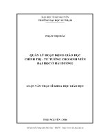 Quản lý hoạt động giáo dục chính trị   tư tưởng cho sinh viên đại học hải dương 